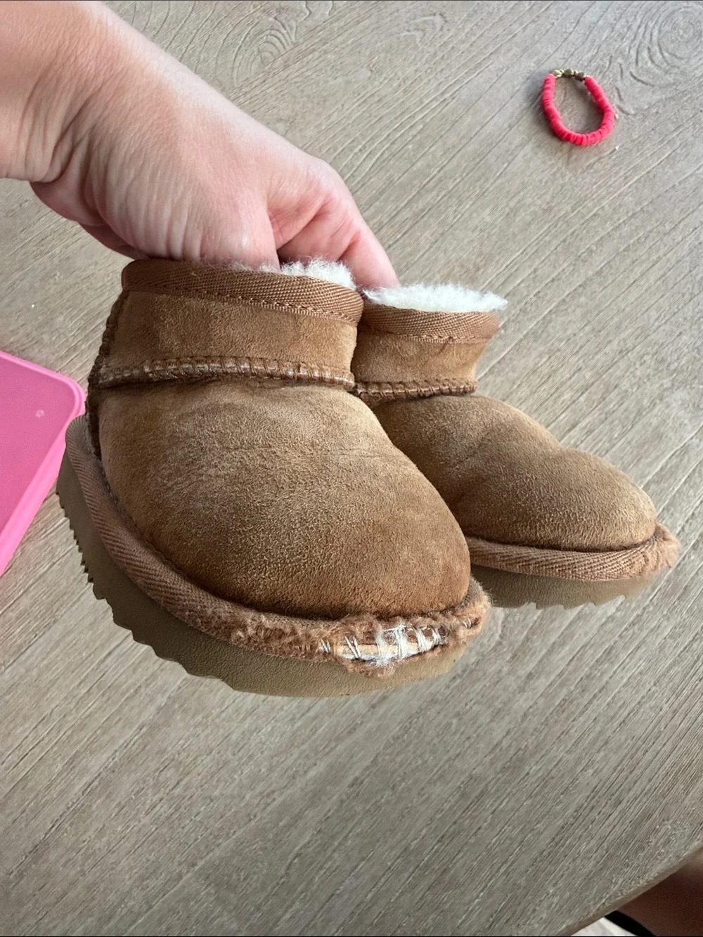UGG Kids Chestnut Suede Shearling Booties